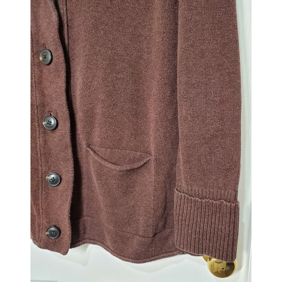 Eddie Bauer Button-Up Brown Cardigan with Pockets Womens Size PL - Picture 2 of 13
